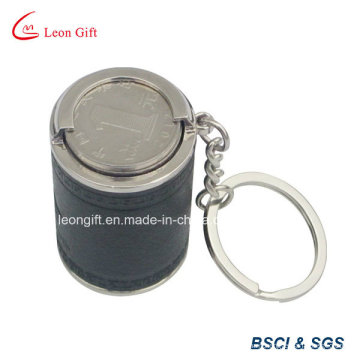 Leather Material Coin Holder Keyring for Collection